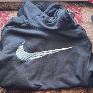 Nike Black Hoodie with Metallic Logo